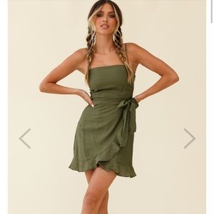Selfie Leslie Pepita Cami Strap Dress Green size XL
